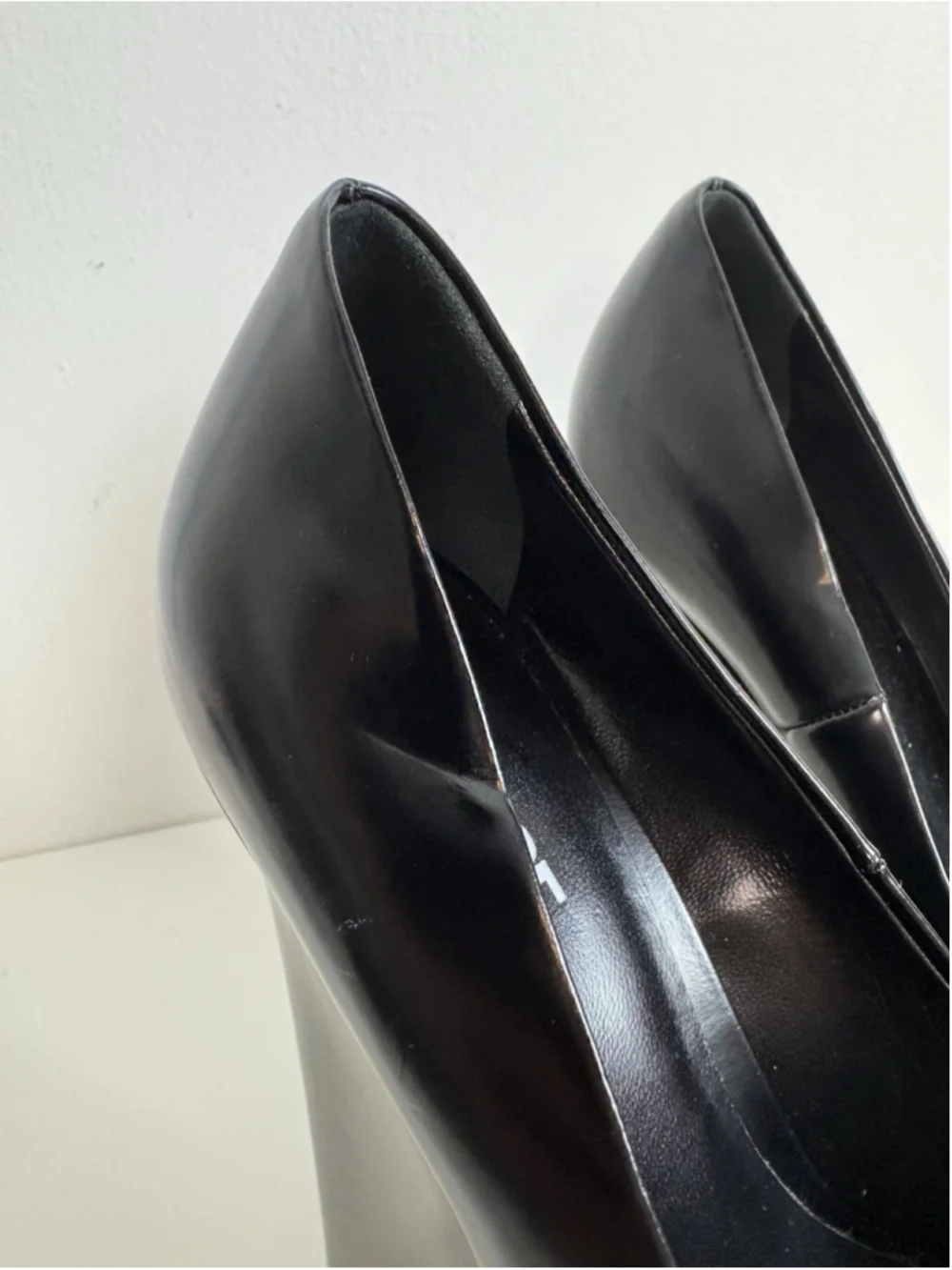 Versace Tempest Platform Pumps Black High Heels Leather Pointed Toe IT 39.5